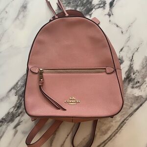 Coach Jordyn Leather Backpack in Pink Crossgrain Leather